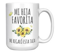 Coveted Goods Taza de café para mamá de hija, taza para mamá en español, taza española para mamá, taza para mamá en español, taza de cerámica blanca de 15 onzas