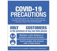 COVID 19 Precautions - Cartel para ventana de tienda