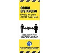 COVID19 Pancarta enrollable de distancia social (1 metro) en caja 2000 x 800 mm pantalla