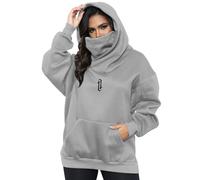 Covisoty Sudaderas con Capucha para Mujeres con Bufanda Suave Suéter Algodón Oversized Casual Hoodie Otoño e Invierno