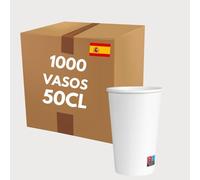COVR Vasos de cartón blanco (50cl - 16oz / 1000 unidades)