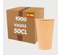 COVR Vasos de cartón Kraft (50 cl - 16 oz / 1000 unidades)