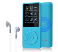 COVVY 8GB Reproductores de música portátiles mp3 de, Soporte para Tarjetas de Memoria SD de hasta 64 GB, Calidad de Sonido sin pérdida, Soporte para música/Video/Radio/grabación(8G,Azul Claro)