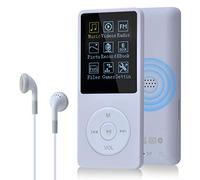 COVVY 8GB Reproductores de música portátiles mp3 de, Soporte para Tarjetas de Memoria SD de hasta 64 GB, Calidad de Sonido sin pérdida, Soporte para música/Video/Radio/grabación(8G,Blanco)