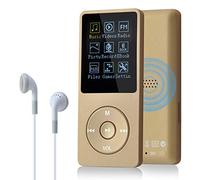 COVVY 8GB Reproductores de música portátiles mp3 de, Soporte para Tarjetas de Memoria SD de hasta 64 GB, Calidad de Sonido sin pérdida, Soporte para música/Video/Radio/grabación(8G,Oro)
