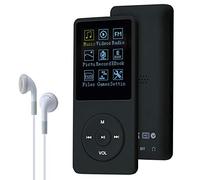 COVVY 8GB Reproductores de música portátiles mp3 de, Soporte para Tarjetas de Memoria SD de hasta 64 GB, Calidad de Sonido sin pérdida, Soporte para música/Video/Radio/grabación(8G,Negro)