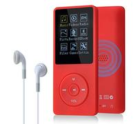 COVVY 8GB Reproductores de música portátiles mp3 de, Soporte para Tarjetas de Memoria SD de hasta 64 GB, Calidad de Sonido sin pérdida, Soporte para música/Video/Radio/grabación(8G,Rojo)