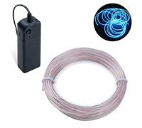 COVVY Cable LED Tira de Luces de Neon Flexible de Alimentado 3 Modos de Funcionamiento, Decoración de Coche, Fiestas, Disfraz de Carnaval (Azul helado, 3M)