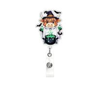 Cow Badge Reel - Retractable ID Holder Swivel Clip Acrylic