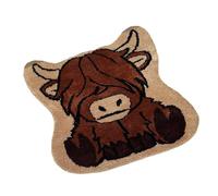 Cow Bathroom Rug, 80x80cm Charming Bathroom Appeal Cute Highland Cow Anti-Slip Kitchen Rug | Hygiene Booster Dirt-Resistant Non-Slip Shower Mat, Good Water Absorption For Bedroom, Living Room