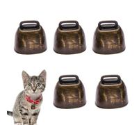 Cow Bells Noise Makers, Goat Bells For Grazing, Metal Cowbell, Loud Anti-Lost Bell, Retro Design of Collars, Pet Camel Sleigh Ornament, 3.5, 3.5, 2.4cm, Silver, Set of 3