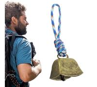 Cow Bells Noise Makers - Vintage Clear Sound Grazing Copper Cow Bells | Metal Ornament With Lanyard | Metal Material 12cm Length Bell 4.2x3.2x3cm 25g - For Outdoor Camping Farms Ranches - Animal Deter