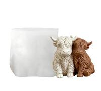 Cow Candle Mold - 3d Silicone Cute Reusable, Animal Casting Mold with Easy Demolding, Home Desk Decoration, Thanksgiving Birthday Party Craft, Office Room School for Diy Candle Making