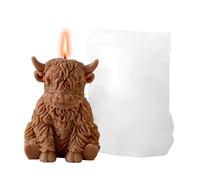 Cow Candle Mold - 3d Silicone Cute Reusable, Animal Casting Mold with Easy Demolding, Home Desk Decoration, Thanksgiving Birthday Party Craft, Office Room School for Diy Candle Making