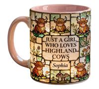 Cow Coffee Mug - Ceramic Cow Pattern Cup | Cute Milk Mug | Highland - For Coffee Tea Hot Cocoa Juice | Cute Drinkware For Colleagues Coworkers Women Men Home Office Kitchen Gift