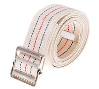 COW&COW Cinturón de transferencia y marcha con hebilla de metal, ayuda de transferencia para caminar y estar de pie para cuidadores, enfermeras, terapeutas, 2 pulgadas (beige con rayas, 60 pulgadas)