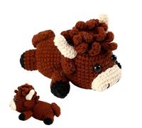 Cow Crochet Animal Kit - Complete Knitting Material Set With Tutorial Video | Easy Beginner Craft Kit For Kids Teens Adults Home Nursery Decoration DIY Handmade Crochet Hobby Project Gift Idea