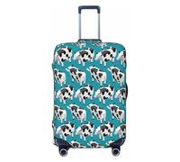 Cow Farm Anima Blue Funny Fundas de equipaje de viaje - Fundas elásticas para maletas protectoras para equipaje de 18 a 32 pulgadas, Negro -, X-large