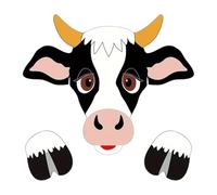 Cow Garden Decor, Peeking Courtyard Ornament, 13.38in Farmhouse Fence Art with Unique Animal Design, Outdoor Yard Sculpture, Lawn Accent with Creative Peek Style, Garden Ornament for Living Room