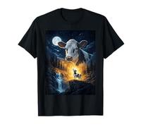 Cow Howling to The Moon Vintage Funny Cow Camiseta