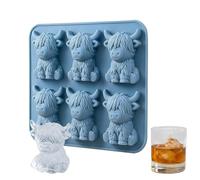 Cow Ice Mold - 6 Cavity Adorable Animal Shaped Flexible Bar Mould, Novelty Silicone Whiskey Tray, Unique Freezer Accessory | Summer Party BBQ Grill Picnic Camping Supply For Cafe Restaurant C