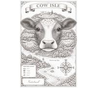 Cow Isle Notebook: 6 x 9 Inch College Ruled | 110 Pages To-Do List & Lined Journal | Cute Animal Map Cover for School, Work & Daily Planning