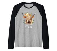Cow Mama Birthday Family Matching Mother's Day Hijo Hijo Hijo Camiseta Manga Raglan