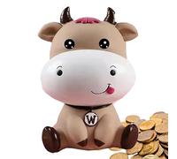 Cow Money Bank, Practical Cute Animal Cow Coin Container, Assured Safety and Durability Adorable Saving Money Organizer For Bedroom, Den, Dresser, Dormitory, Apartment