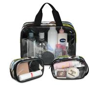 Cow On Pasture - Bolsa de maquillaje de viaje para mujeres y hombres, bolsas de cosméticos translúcidas con estampado de vaca, 3 piezas, bolsa grande para ducha, organizador de artículos de tocador,