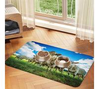 Cow On The Grassland,Waterproof Pet Feeding Mat,PU Leather Placemats for Cat Dog Water Bowl,Food Mats,40x60cm