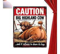 Cow Pictures | Decorative Vintage Rustic Sign | Western Bathroom Wall Art Sign | for Home Office Living Room Kitchen Country House Farmhouse Gate Door