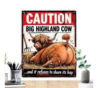 Cow Pictures - Iron 30x40cm | Decorative Vintage Rustic Sign | Western Bathroom Wall Art Sign For Home, Office, Living Room, Kitchen, Country House, Farmhouse, Gate, Door