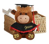 Cow Plush Toy - Soft Stuffed Cow Graduation Plush Decor, Cute Animal Pillow for Display, Comfortable Graduation Plaything Decor, Safe 2026 Celebration for Nursery Photo Prop Bedroom 2026 Celebration