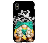 Cow Print GNOME with Rodeo Western Hat Best Cowgirl Grandma Carcasa para iPhone X/XS