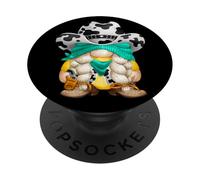 Cow Print GNOME with Rodeo Western Hat Best Cowgirl Grandma PopSockets PopGrip Adhesivo
