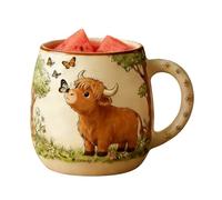 Cow Print Mug - Ceramic Drinkware for Office | Cute 10oz Cup with, Coffee Tea Cocoa Milk Juice Holder, Home Desk Kitchen Accessory, Gift for Women Men Colleagues Coworkers
