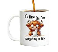 Cow Printing Mugs - 350ml 11.8oz Volume Porcelain Drinkware for Birthday Present, Novelty Kitchen Glassware with Comfort Grip, Breakfast Cup for Latte Espresso Water Soda Beer Mother Dad Wife Friend