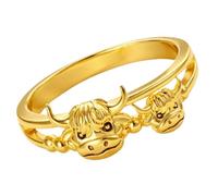 Cow Ring, Alloy Jewelry, 7.68x0.98 Inch Cute Inspirational Animal Accessory, Gear for Women Mother Daughter Son Travel Daily Wedding Office, Holiday Events Gift, Best Jewelries Tools for Family Use