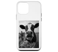 Cow Running Away from Farmer Humor Country Funny Cow Selfie Carcasa para iPhone 12 Mini