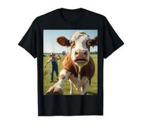 Cow Selfie Running Away from Farmer Humor Country Funny Life Camiseta