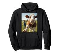 Cow Selfie Running Away from Farmer Humor Country Funny Life Sudadera con Capucha