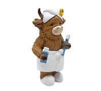 Cow Statue - Resin Rustic Realistic Decor | Small Decorative Farm Animal Figurine with Detailed Texture Sturdy Resin Material with Cute Design for Home Bathroom Bedroom Living Room Outdoor Garden Yard