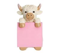 Cow Sticky Note Dispenser -, Compact Size | Animal Desk Organizer, Memo Pad Holder, Office Supplies, School Stationery | For Office Home Classroom Study College University