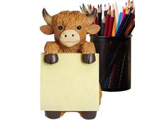 Cow Sticky Note Dispenser - Resin Highland Cow Memo Pad Holder| Super Adhesive Notepad | 3x3 pulgadas, Cute Handmade Desktop Organizer For Offices, Classrooms, Students & Teachers, 100*Sheets