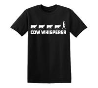 Cow Whisperer T-Tshirts Camisetas y Tops Farmer Farm Funny Birthday Present Xmas Gift Top tee Black(Small)