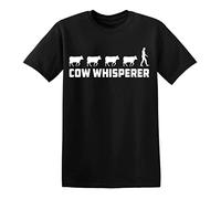 Cow Whisperer T-Tshirts Camisetas y Tops Farmer Farm New Funny Birthday Present Xmas Gift Top tee Black(XX-Large)
