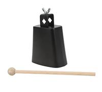 Cowbell Percussion Instrument | Metal Cow Bell with Stick for Drum Set/Music Class/Farm | Handheld Noise Maker, Bright & Crisp Sound (4 Inch)