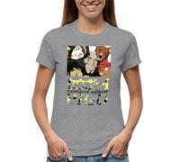 Cowboy Bebop Anime Fan Art Spike Jet Faye Ein Ed Space Bounty Hunter Sci-Fi Manga Gift Retro Classic Japanese Cool Vibes Camiseta De Mujer Gris Size M