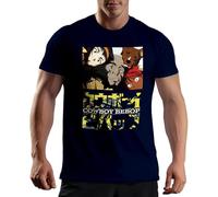 Cowboy Bebop Anime Fan Art Spike Jet Faye Ein Ed Space Bounty Hunter Sci-Fi Manga Gift Retro Classic Japanese Cool Vibes Camiseta De Hombre Azul Marino Size 3XL