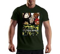 Cowboy Bebop Anime Fan Art Spike Jet Faye Ein Ed Space Bounty Hunter Sci-Fi Manga Gift Retro Classic Japanese Cool Vibes Camiseta De Hombre Verde Militar Size 3XL